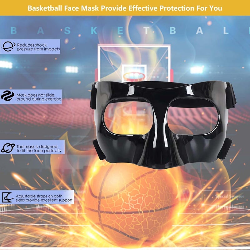Fenduoer Nose Guard for Sports, Broken Nose, Adustable Face Mask with Foam Padding for Men and Women,Adult,Basketball,Baseball,Football,Softball Face Guard(Black Full Face) - Image 4